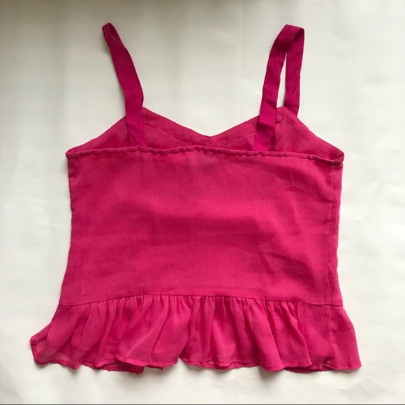 Pink American Eagle Ruffle Tank with Lace - Picture 5 of 8